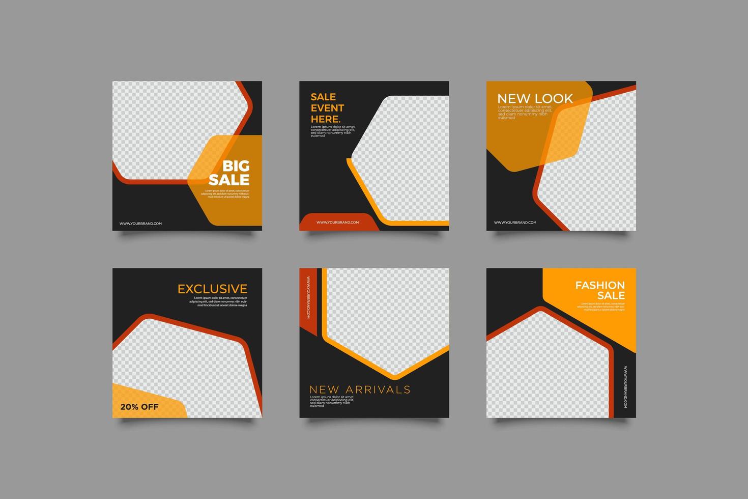 Editable template post for social media post vector