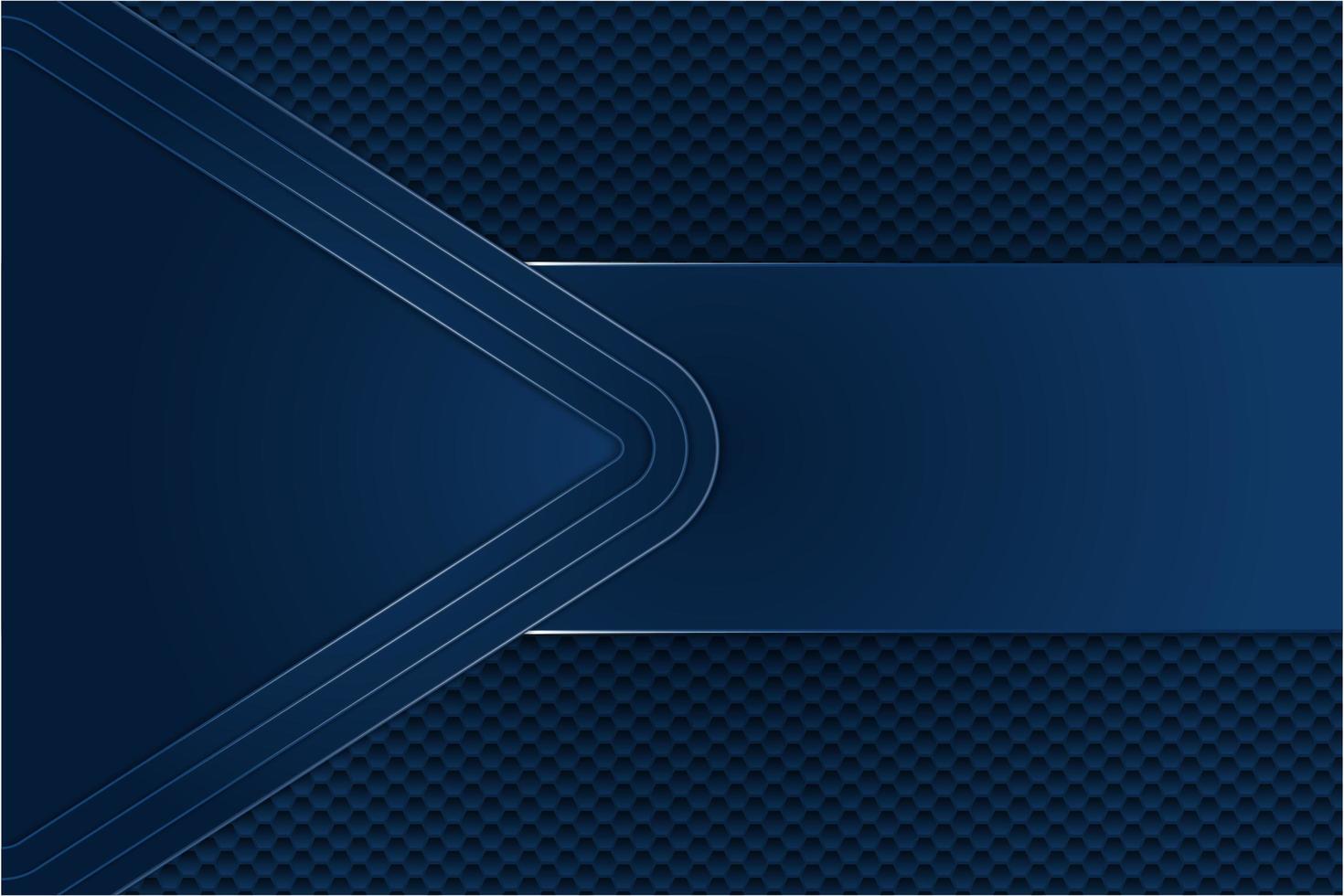 Blue metal background with hexagon vector