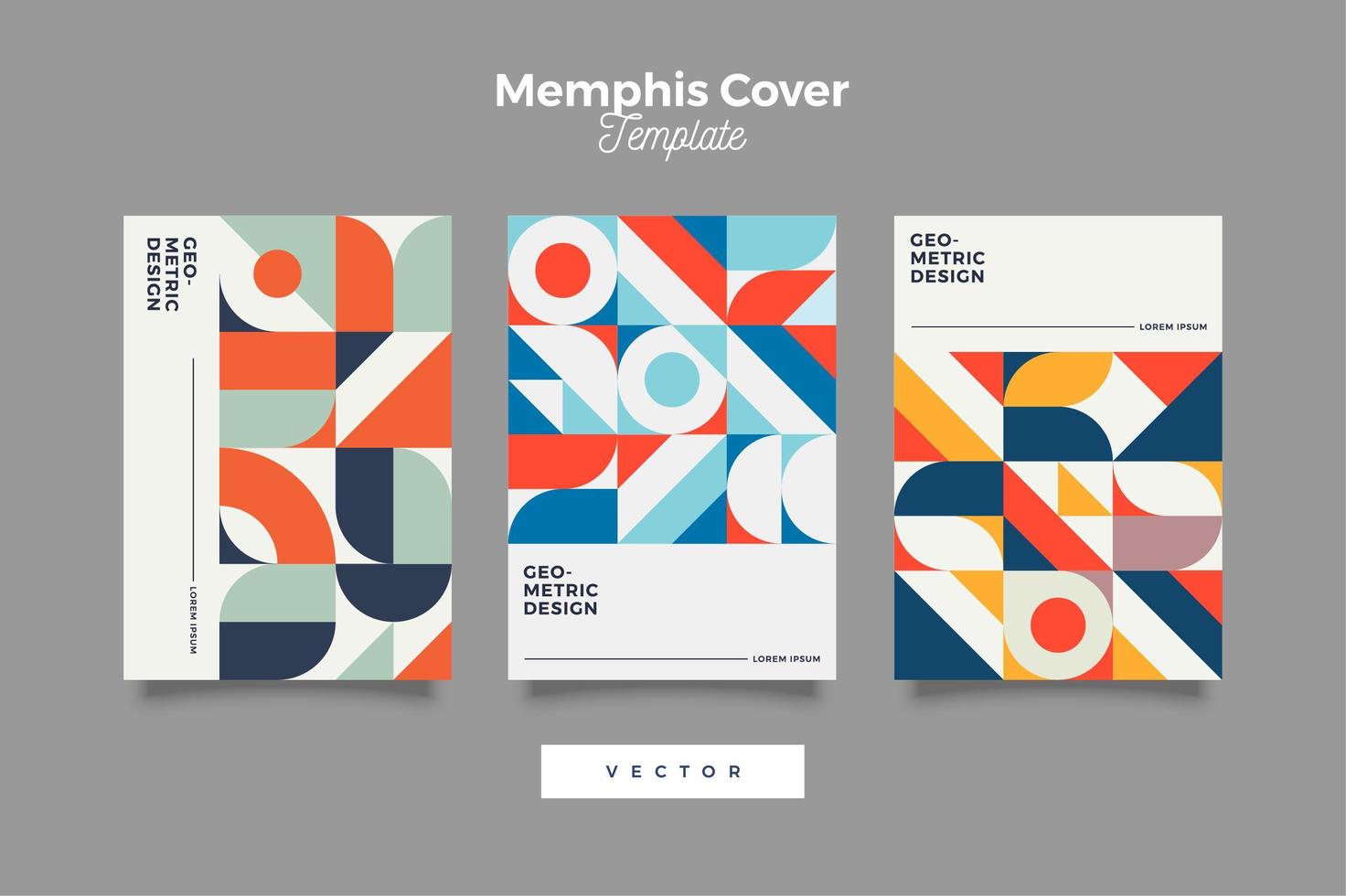 Set of Retro Bauhaus Cover Design vector
