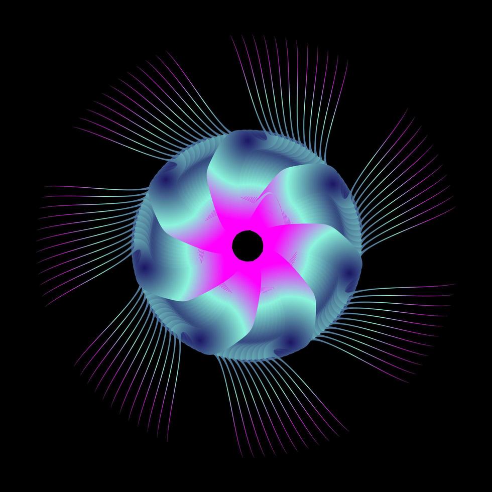 Spirograph abstract circle in blue pink color vector