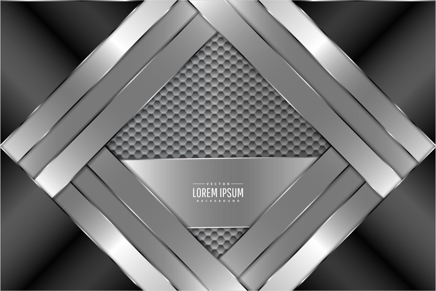 Metal background with hexagon pattern vector