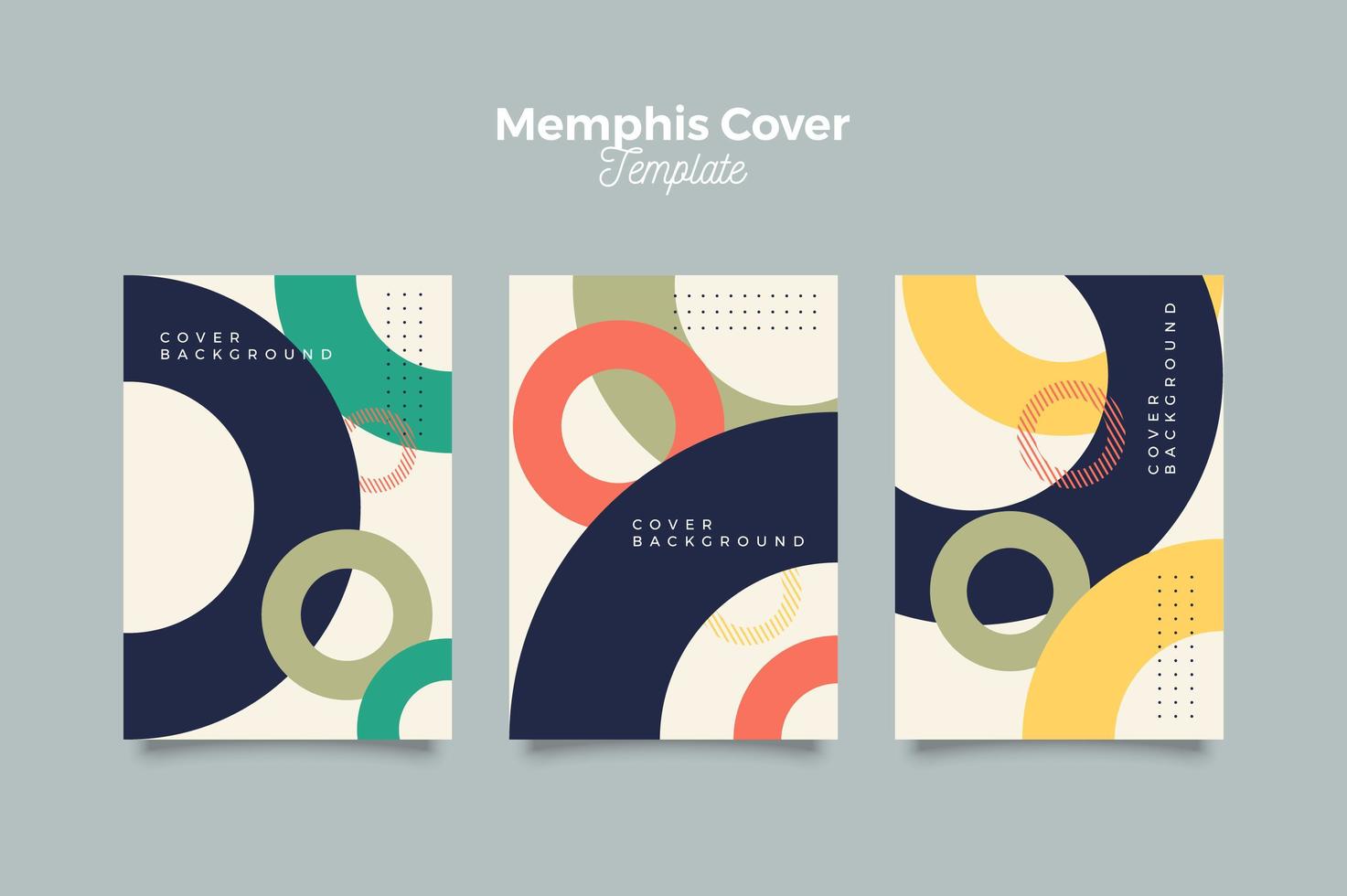 Memphis Circle Cover Design vector