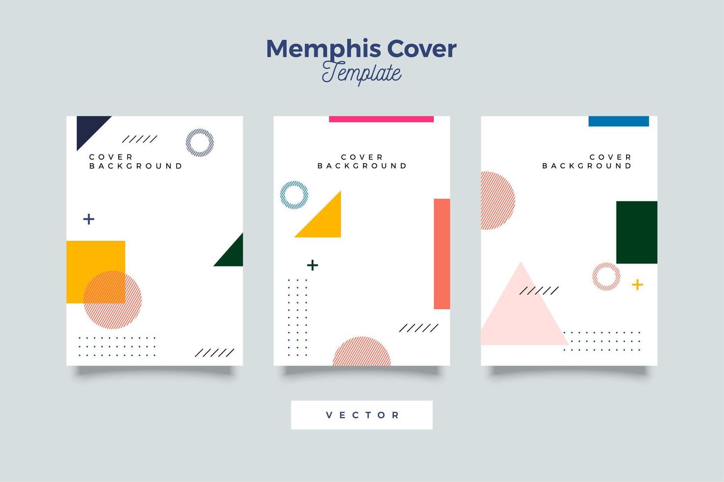 conjunto de vector de portada de diseño mínimo de memphis