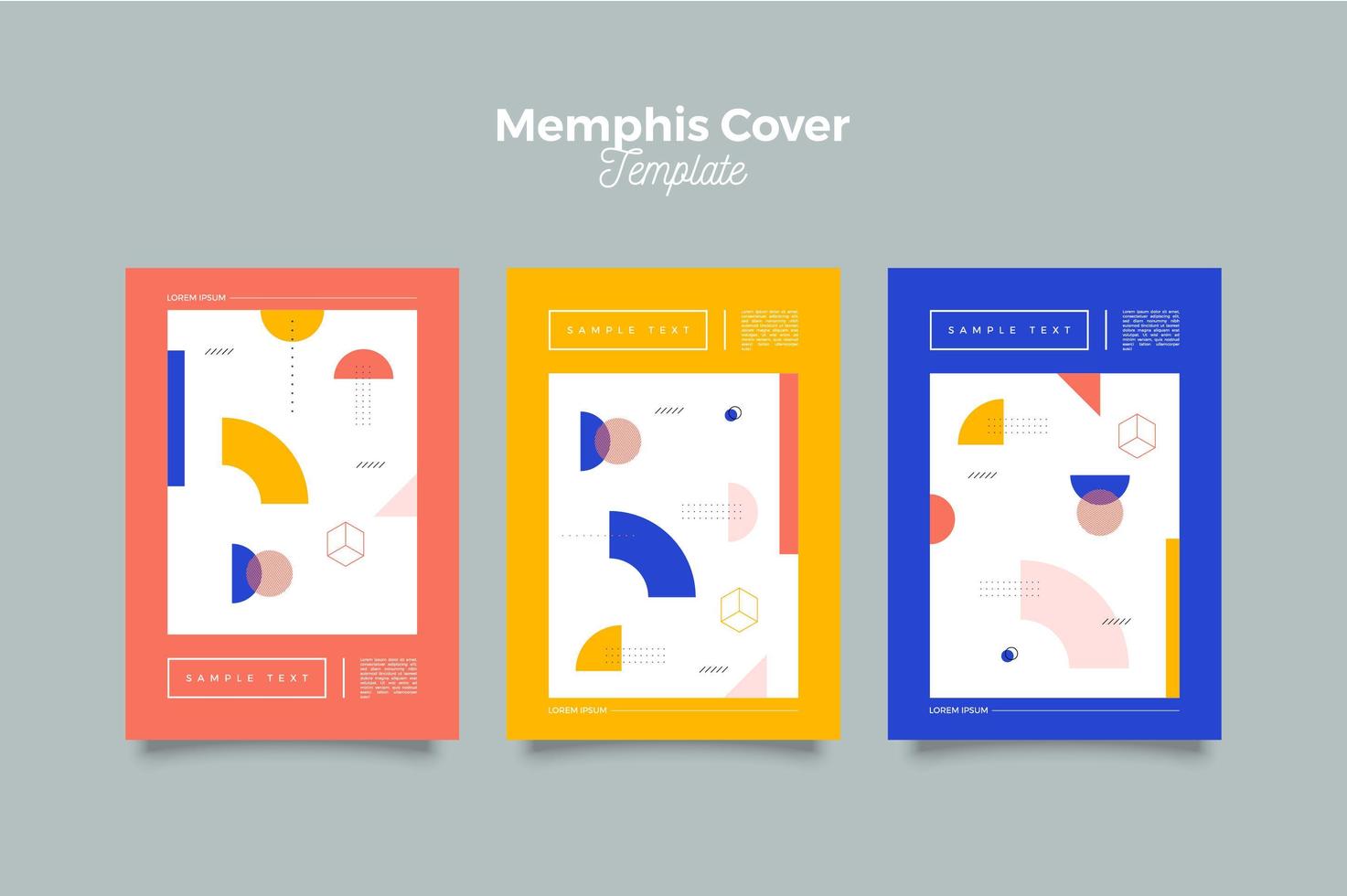 plantilla geométrica colorida de memphis vector