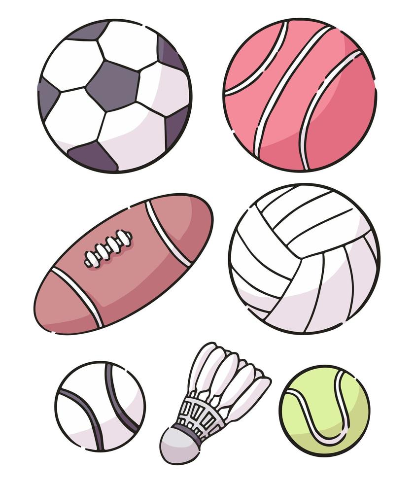 diseño de ilustración de dibujos animados de pelota deportiva vector