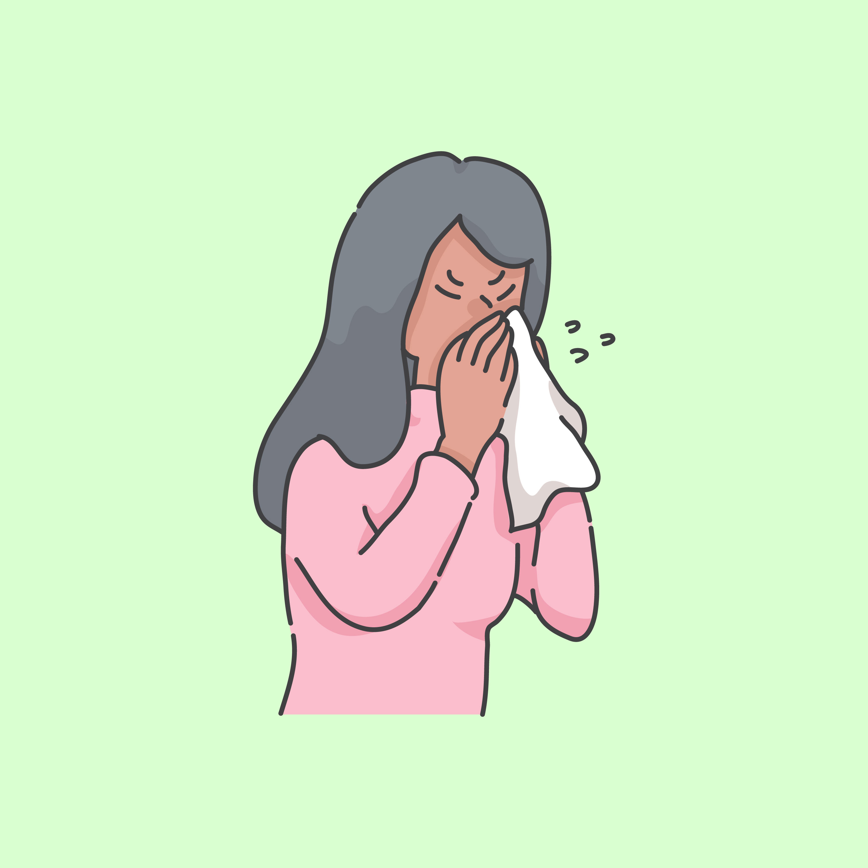 sneezing sick people cartoon illustration concept 1893493 Vector Art at  Vecteezy