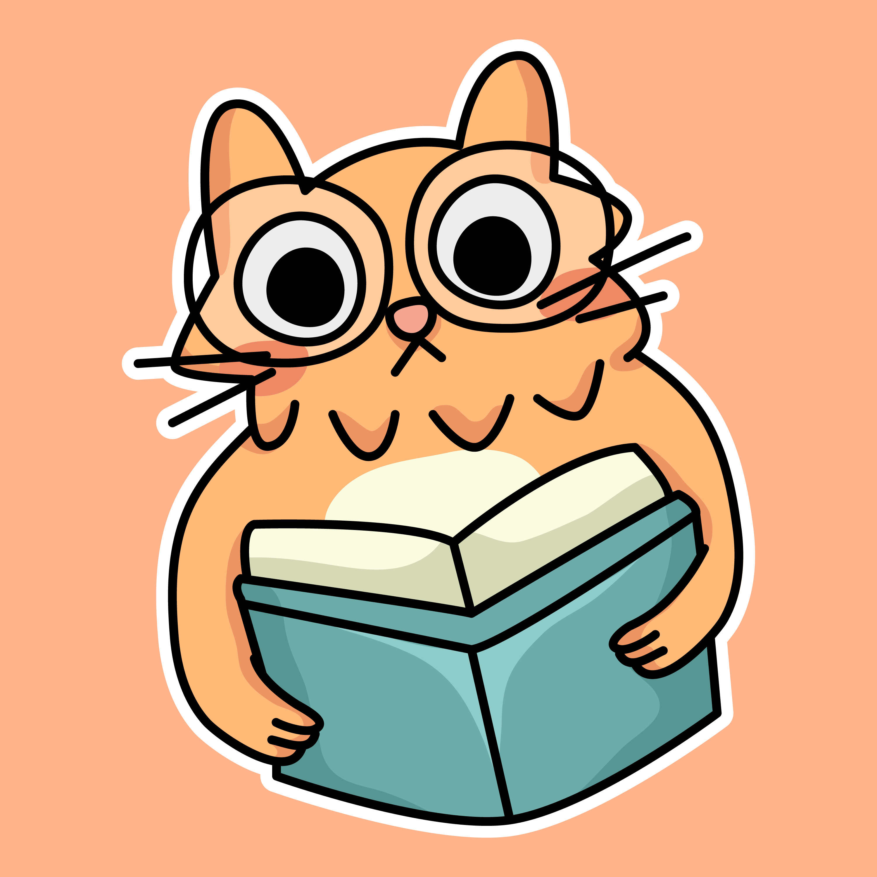 cat kitten happy back to school study drawing illustration 1893495