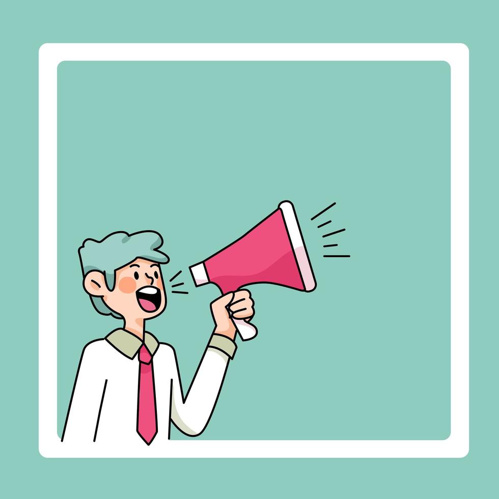 people shoutout insert text cute cartoon character note text space banner design vector