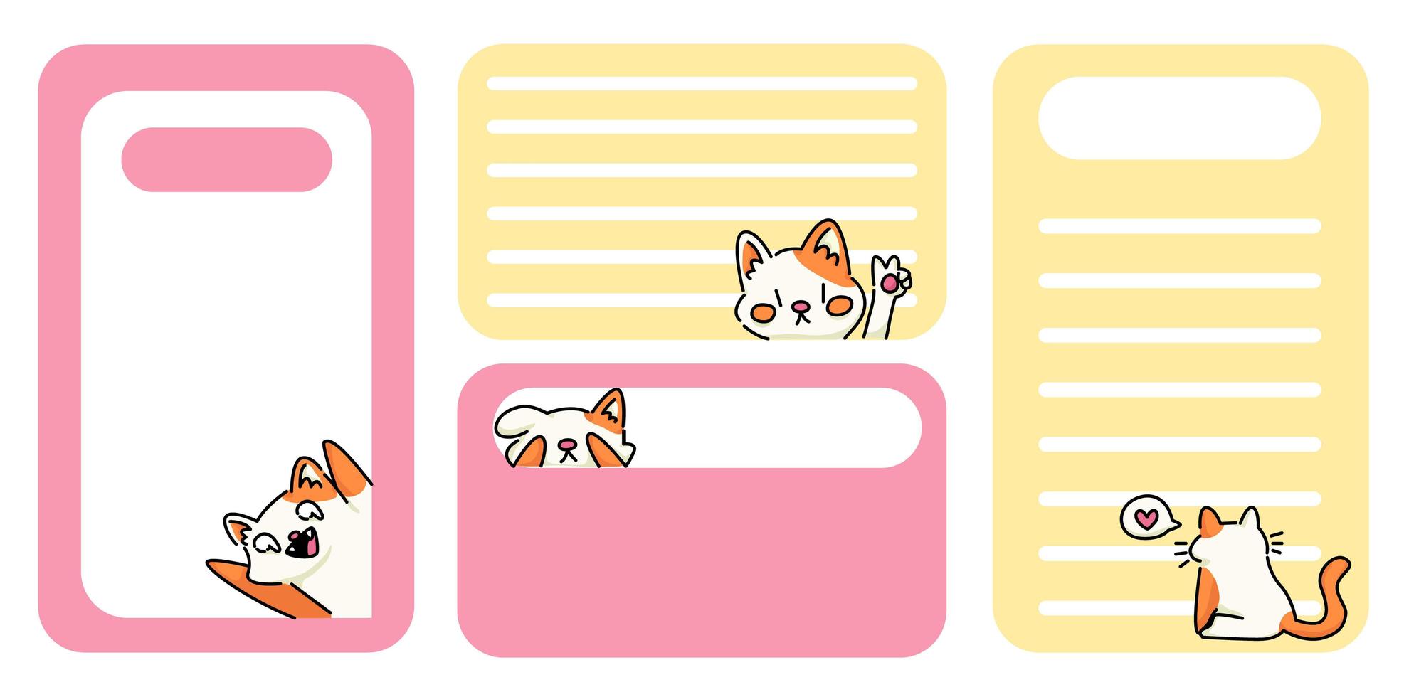 note pad cute cat designs to do list daily notes vector