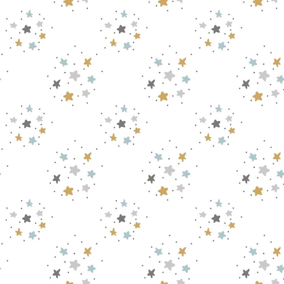 Vector sin patrón escandinavo niño con estrellas para web, impresión, papel tapiz, tela de moda, diseño textil, fondo para tarjeta de invitación o decoración navideña