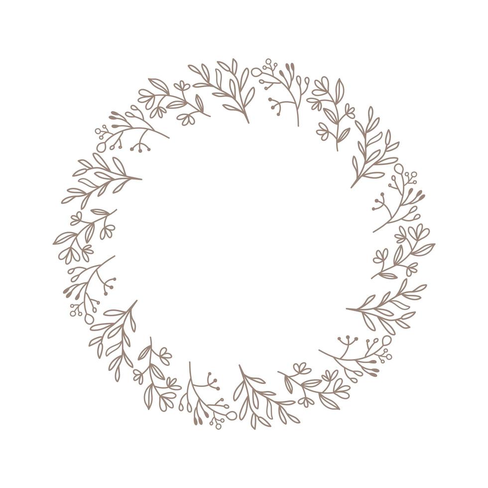 Round autumn calligraphic vector wedding frame wreath with place for text. Isolated flourish vintage element for design. Perfect for holidays, Thanksgiving Day, Valentines Day, greeting card