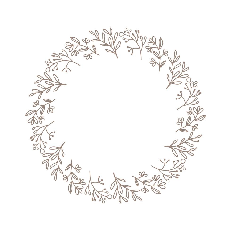 Round autumn calligraphic vector wedding frame wreath with place for text. Isolated flourish vintage element for design. Perfect for holidays, Thanksgiving Day, Valentines Day, greeting card