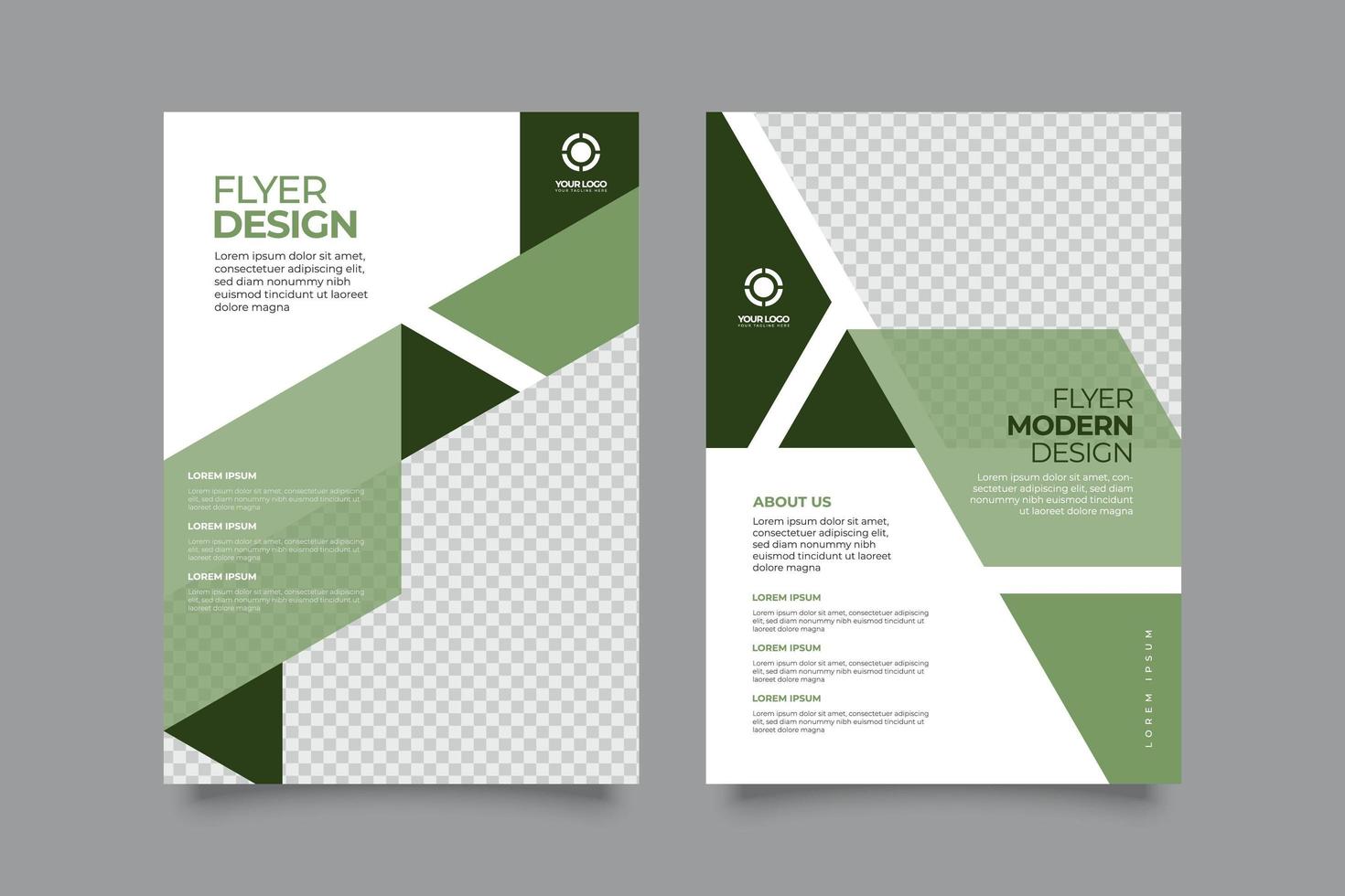 Abstract business flyer with greeny style vector