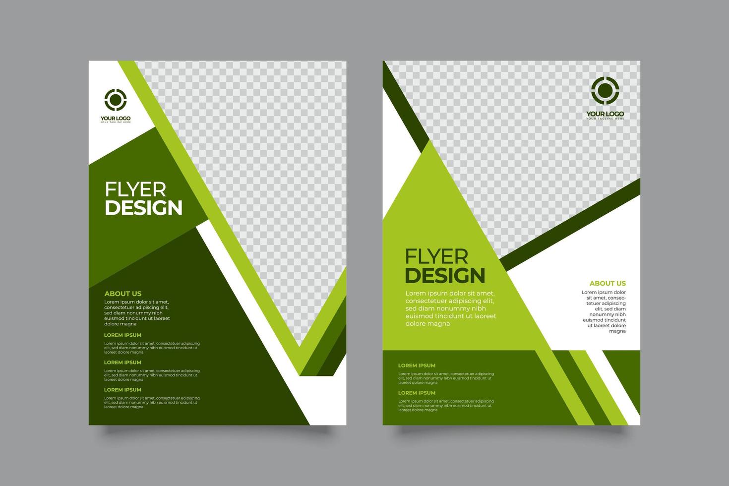 Abstract business flyer with greenish style vector