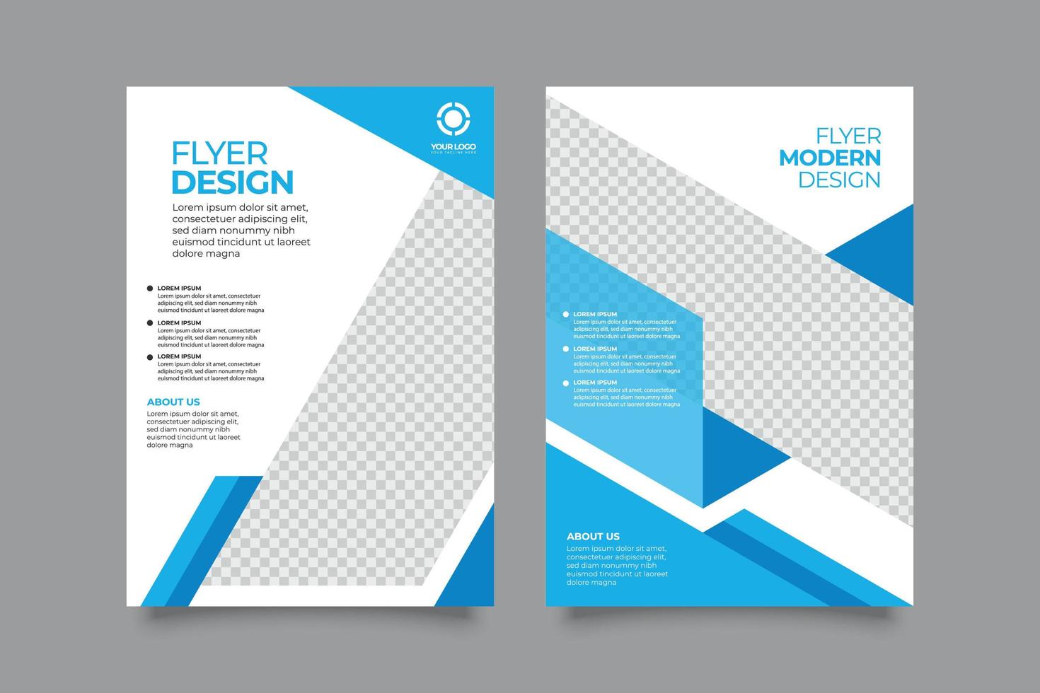 Elegant business flyer template with flat design vector