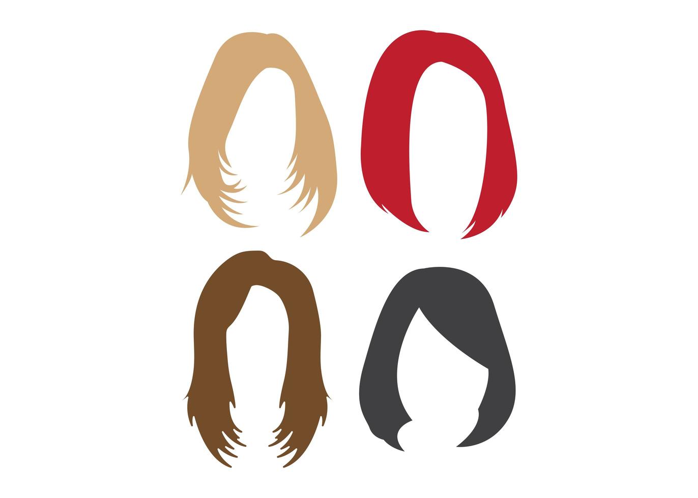 Wig hair icon design set vector
