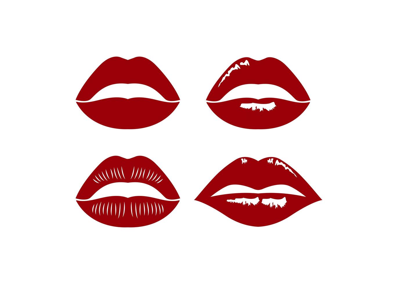 conjunto de diseño de icono de labios vector