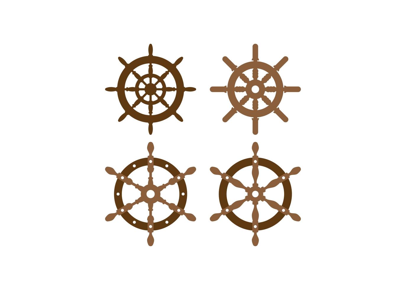 Helm wheel icon design set vector