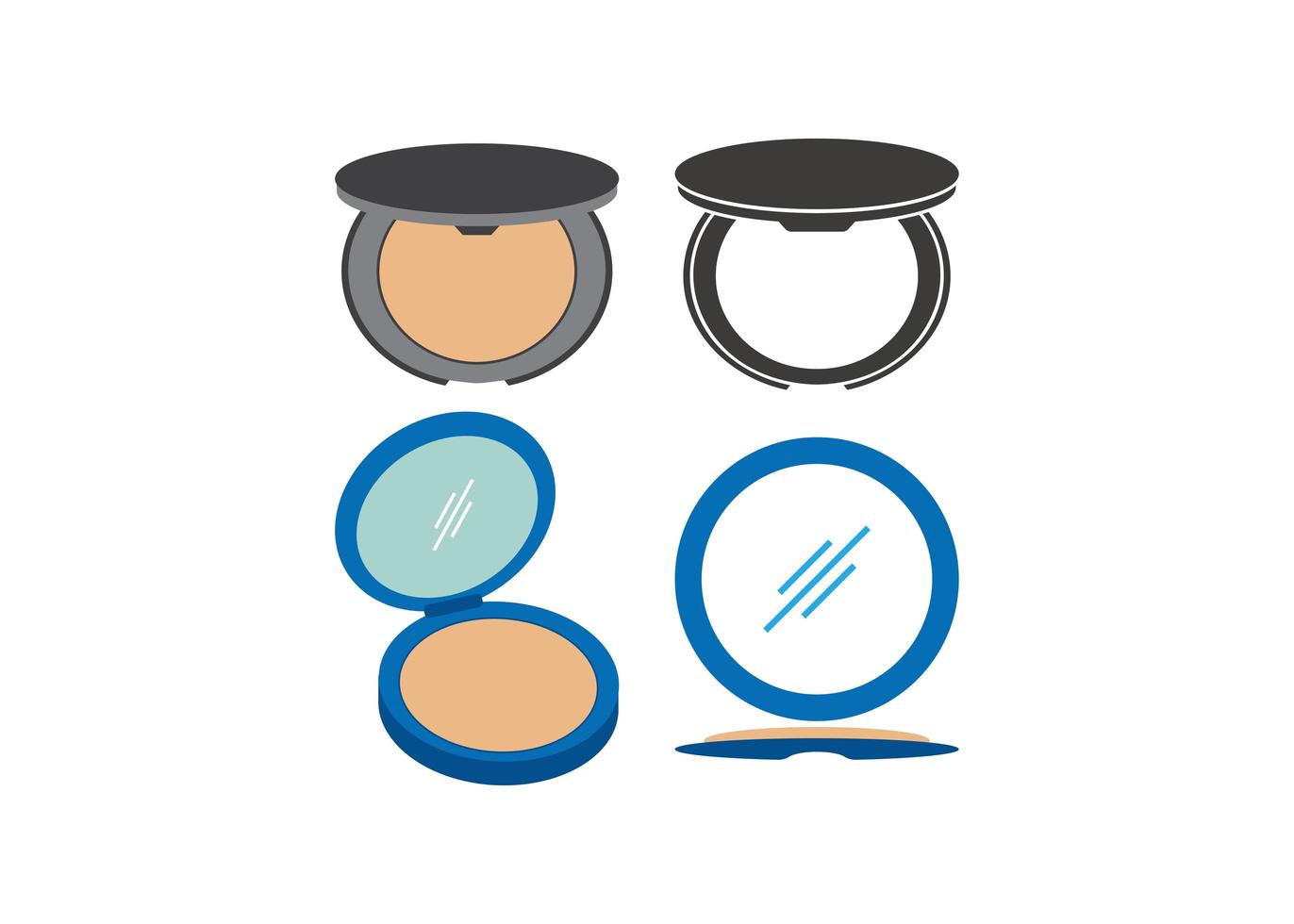 conjunto de iconos de polvo de maquillaje vector