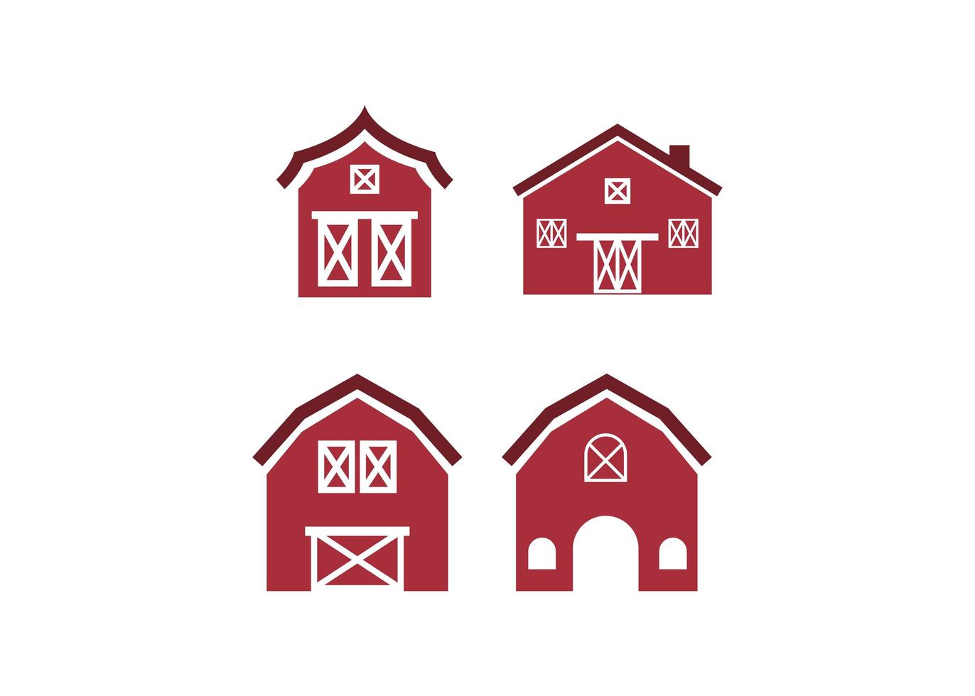 Barn icon design template set vector