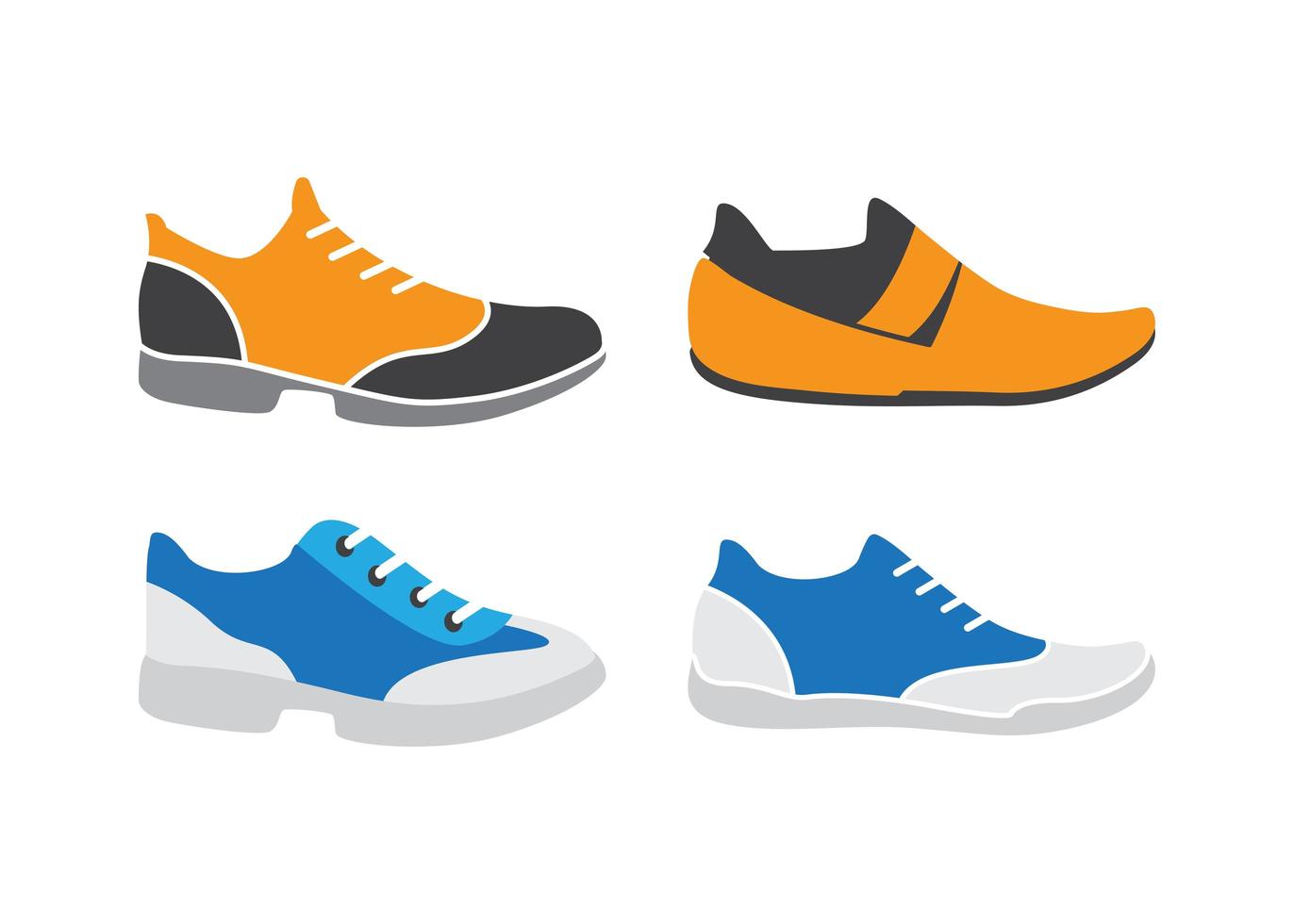 conjunto de diseño de icono de zapato vector