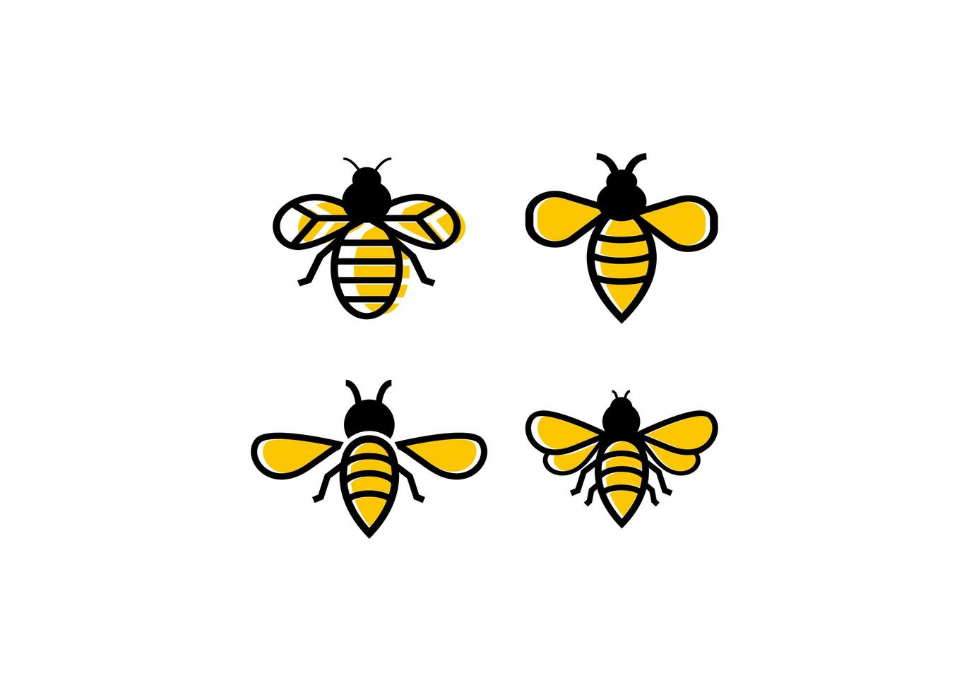 Bee icon design set vector