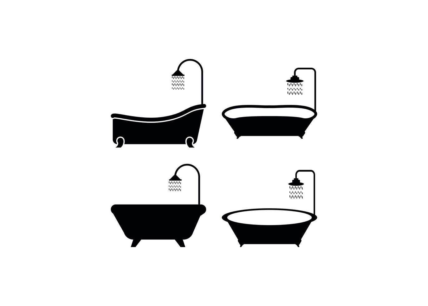 Bathtub icon design template vector isolated illustration