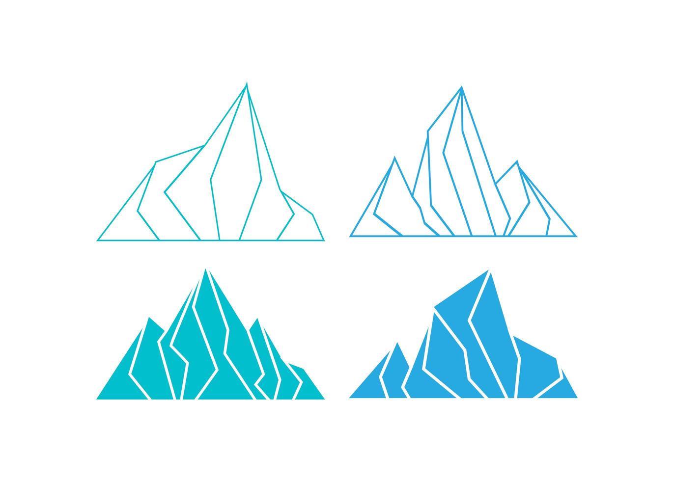 Ice mountain icon design template vector isolated illustration