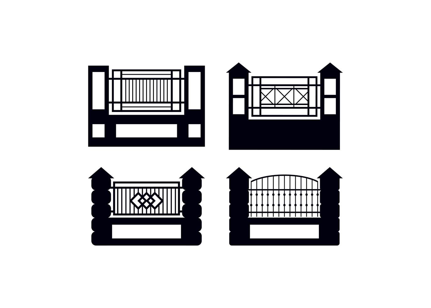 Fence gate icon design template vector isolated illustration