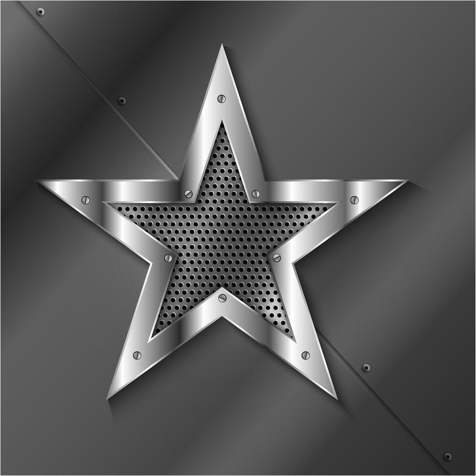 Shiny star metal background vector