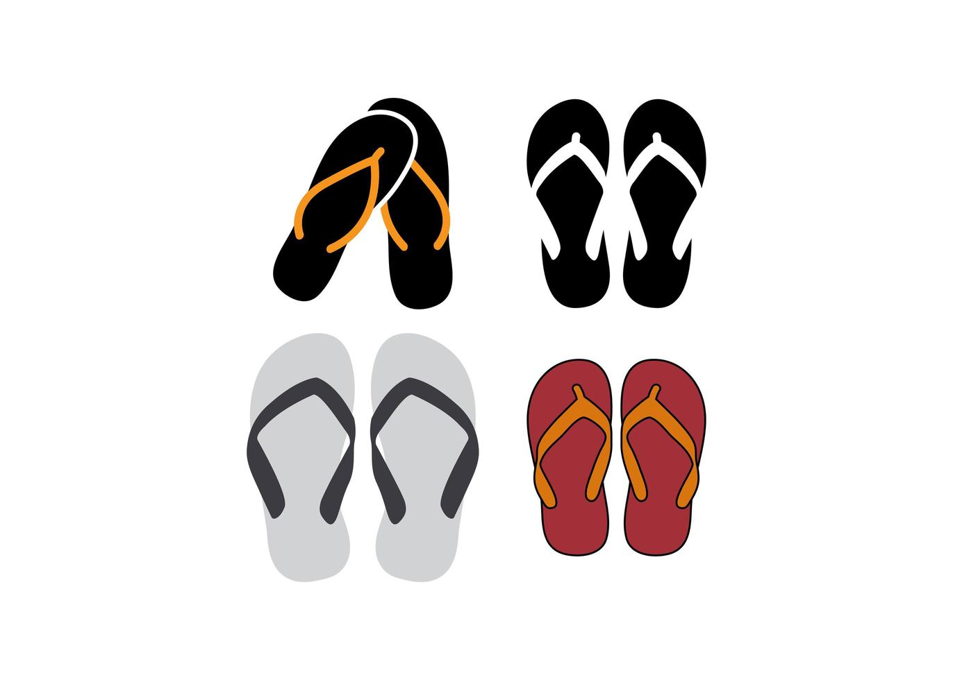 conjunto de diseño de icono de flip flop vector