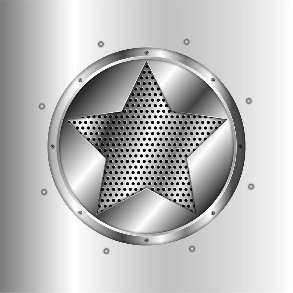 Shiny star metal background vector