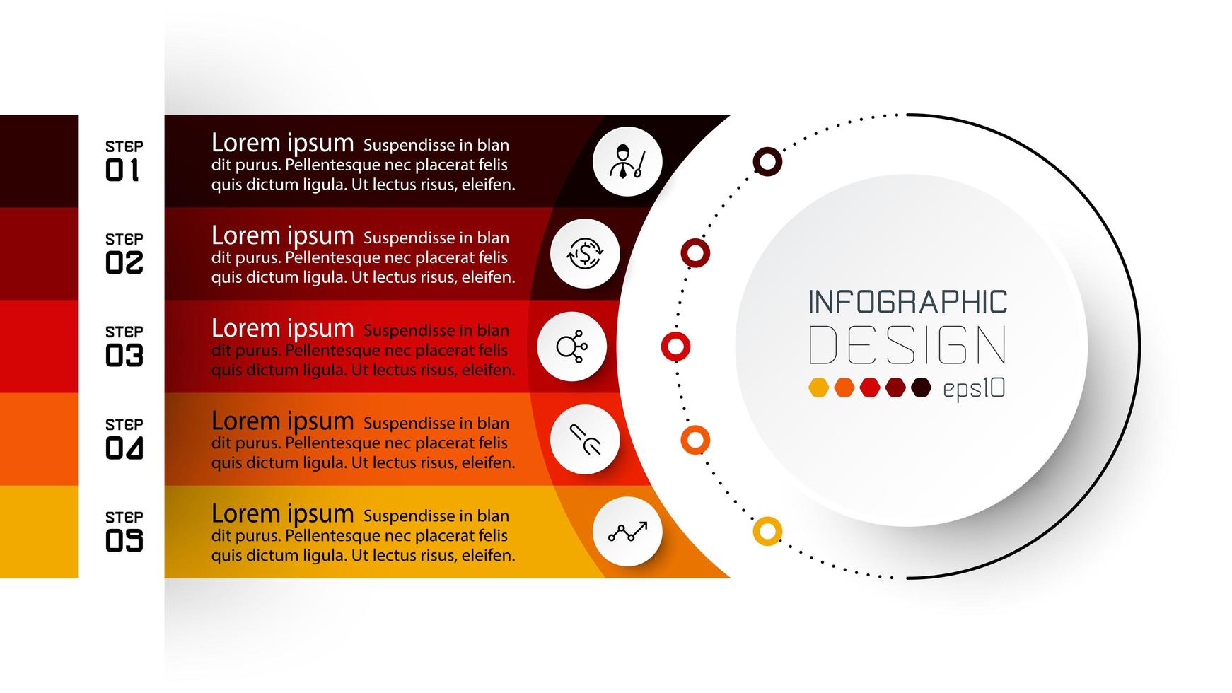 Chart or organizer circle, showing results in order, explaining the process. vector infographic design.