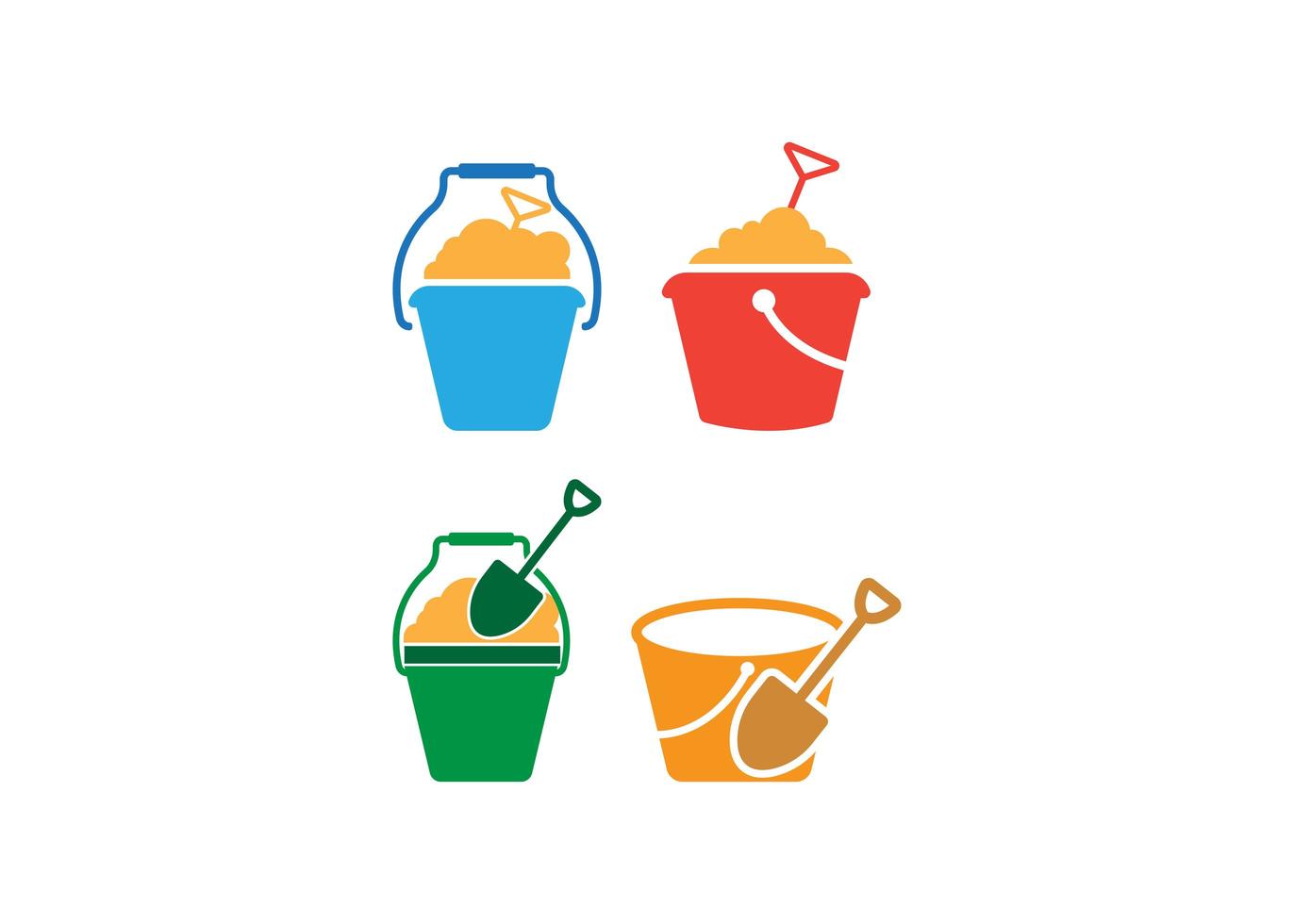 Bucket sand icon design set vector