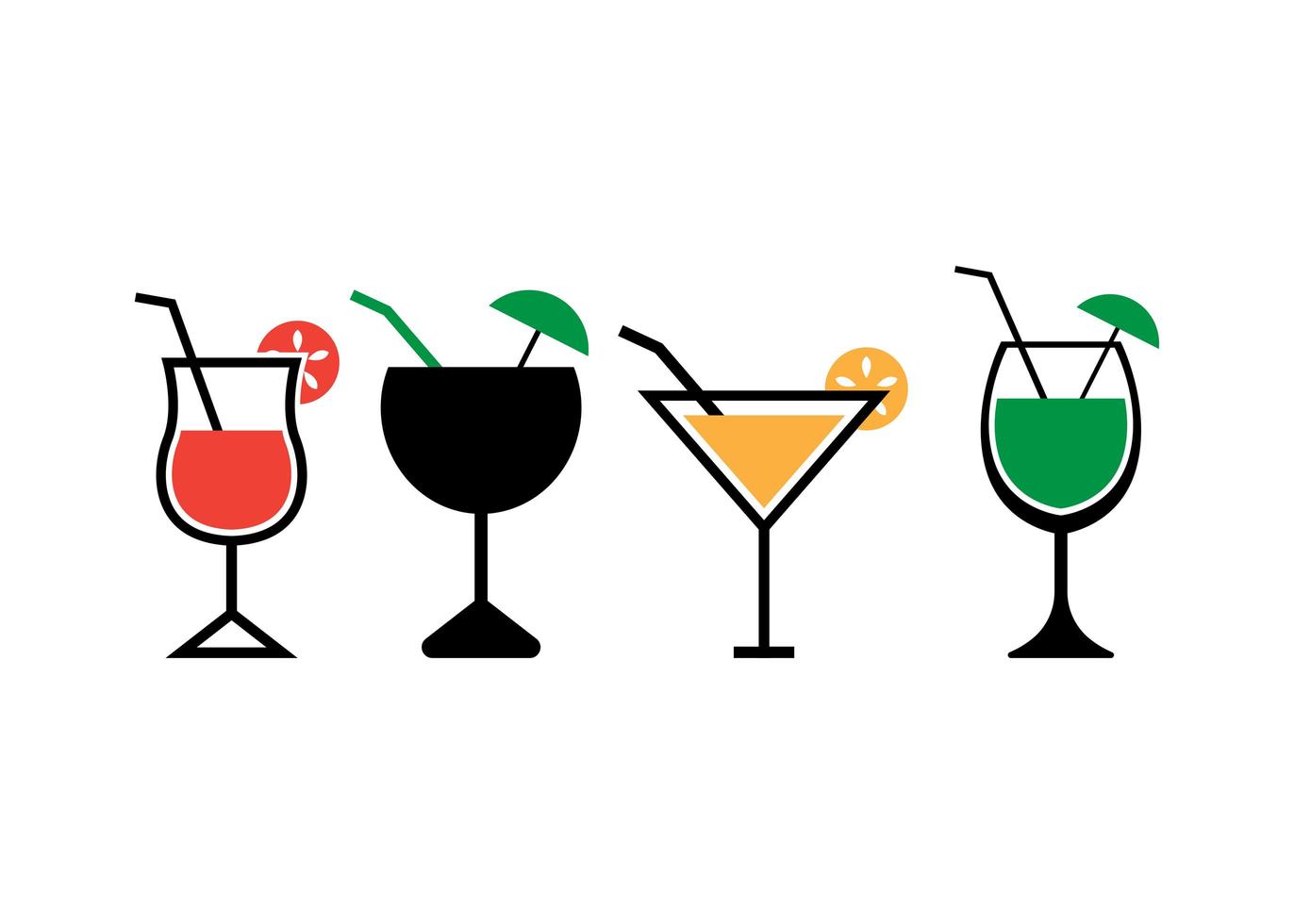 Margarita icon design set vector