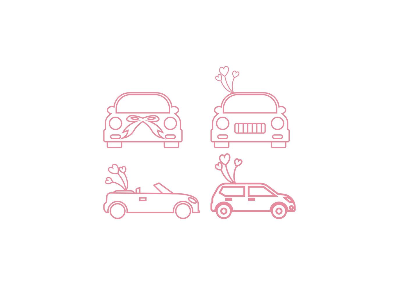 boda, coche, icono, diseño, plantilla, vector, aislado, ilustración vector