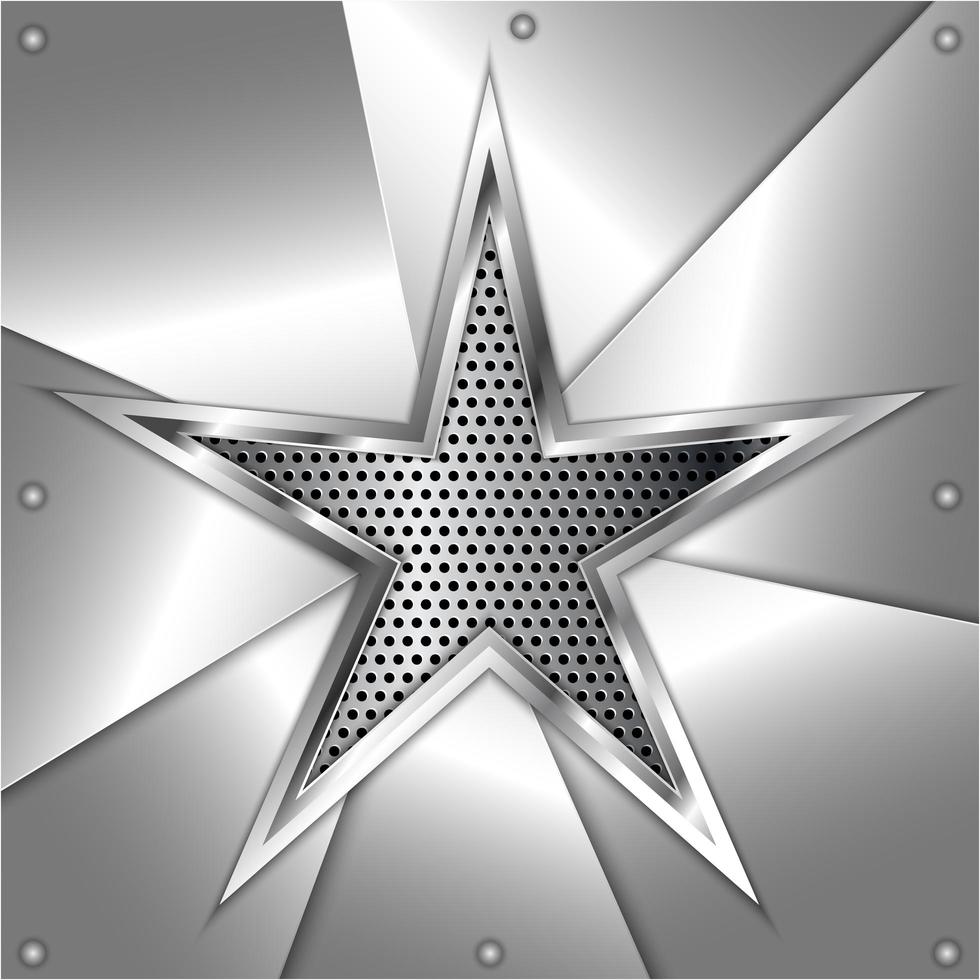 Shiny star metal background vector