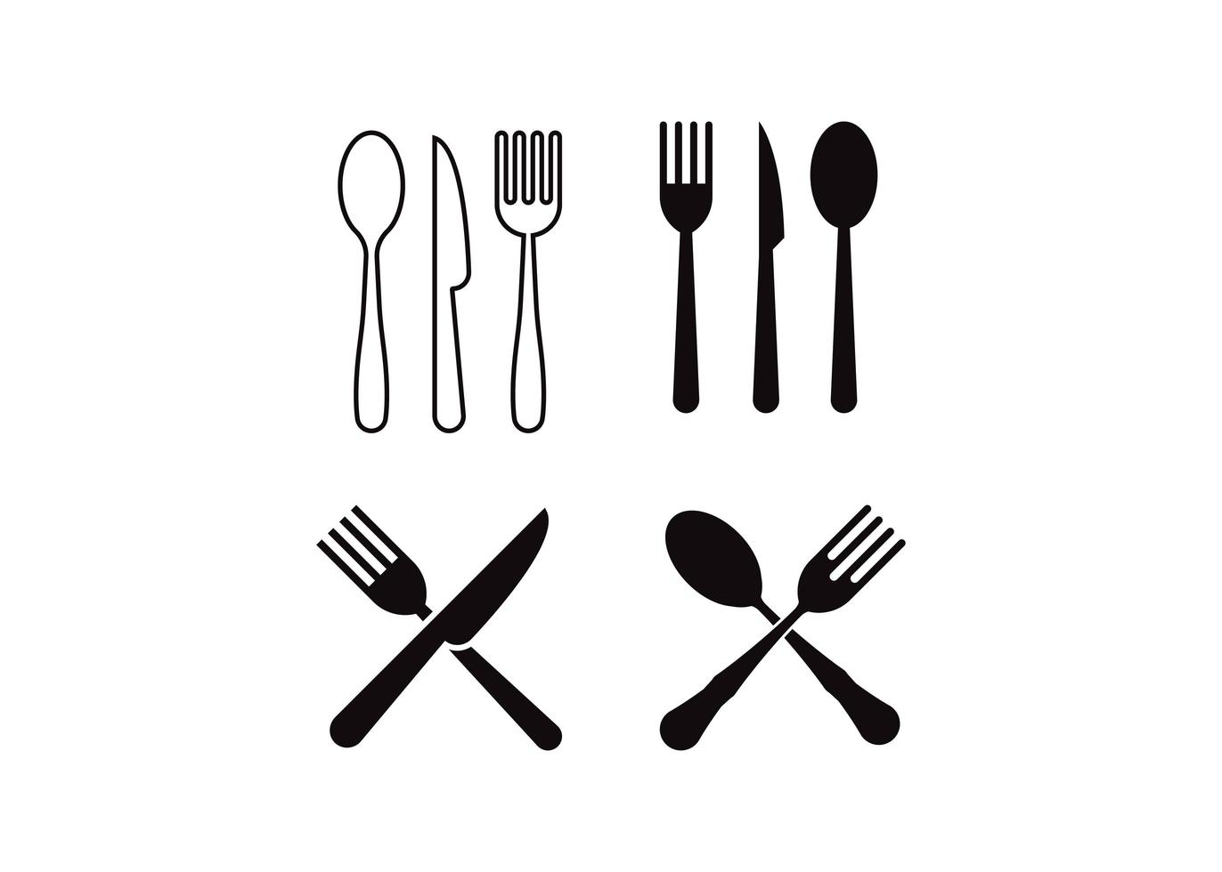 Cutlery icon design template vector isolated illustration