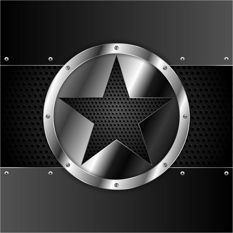 Shiny star metal background vector