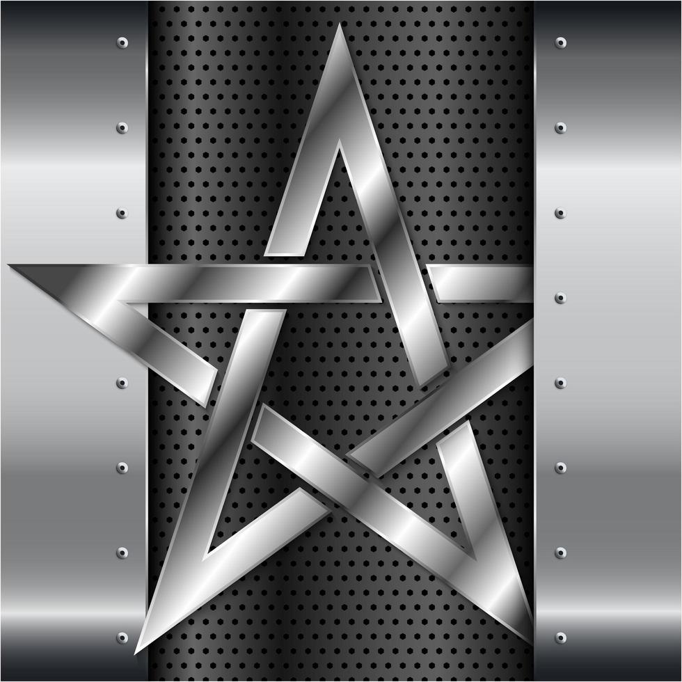 Shiny star metal background vector