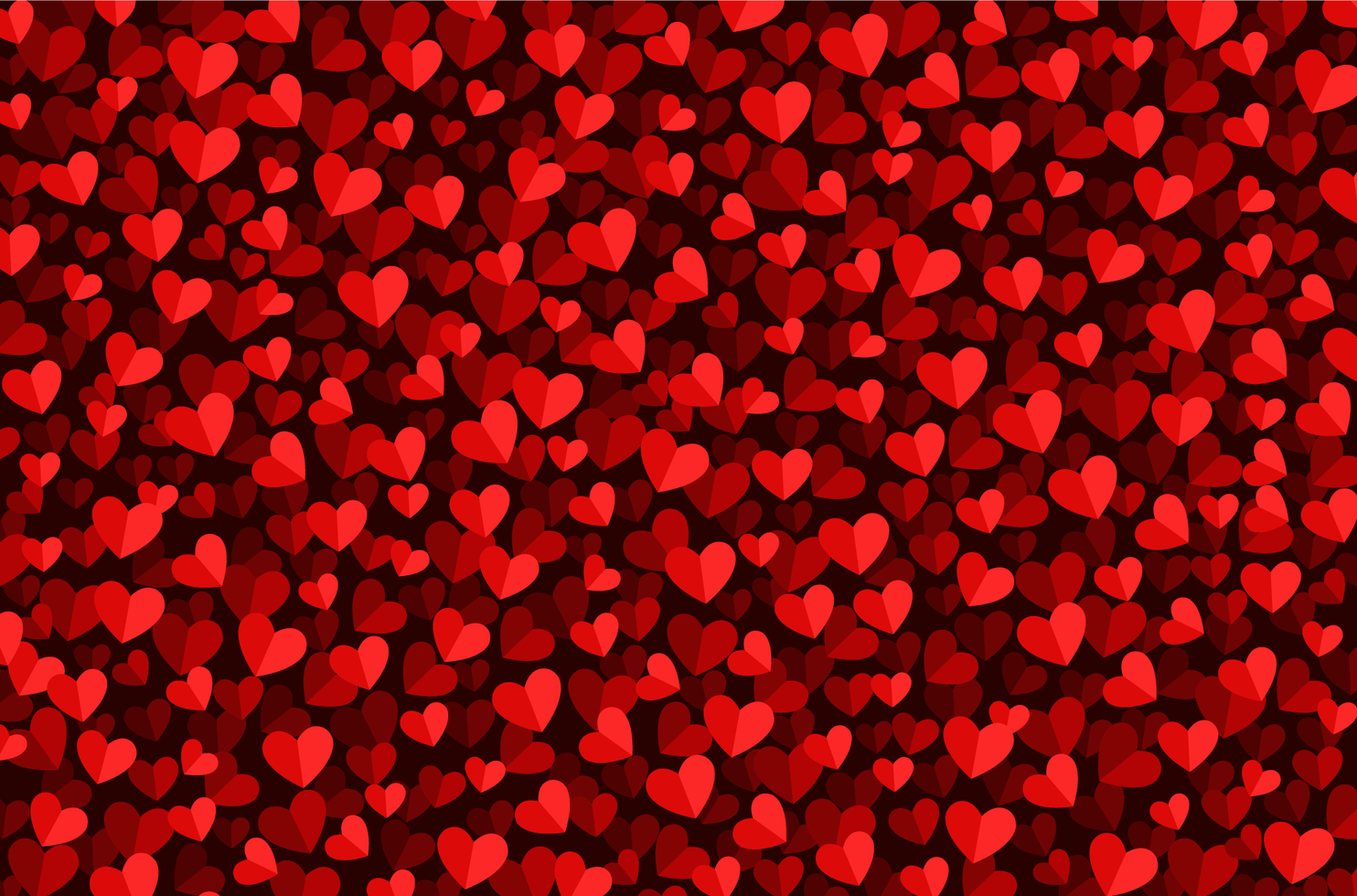 Valentine's day red hearts background vector