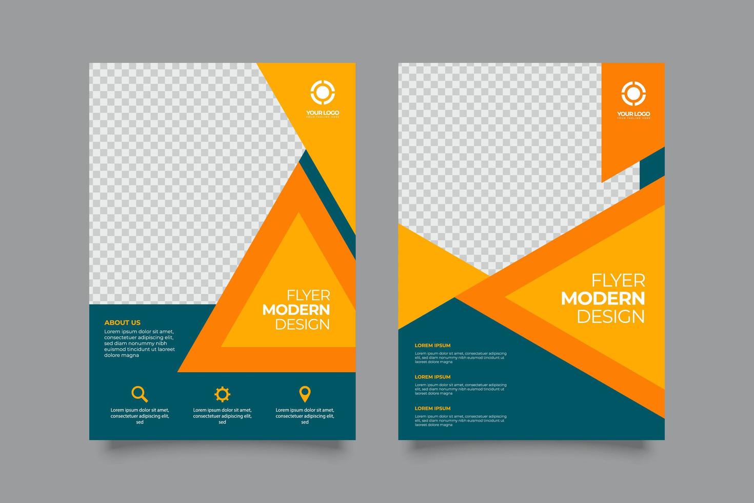 Elegant business flyer template with bright colours vector