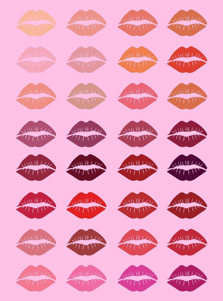 Womens lips background set vector