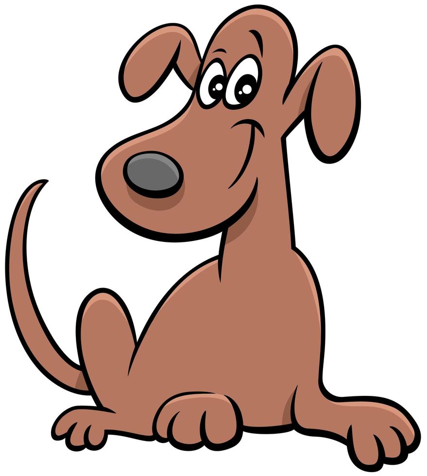 caricatura, perro divertido, cómico, animal, carácter vector