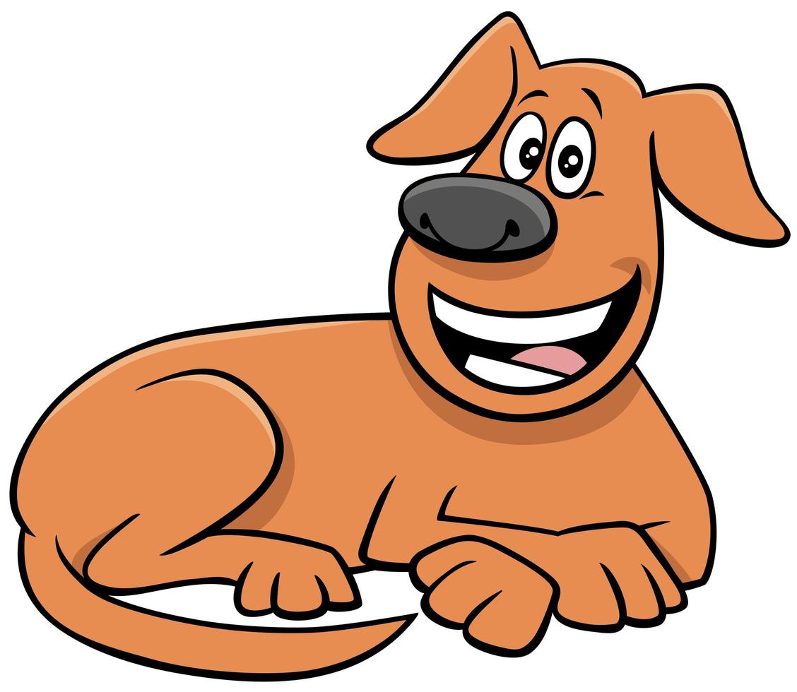 cartoon lying dog comic animal character vector