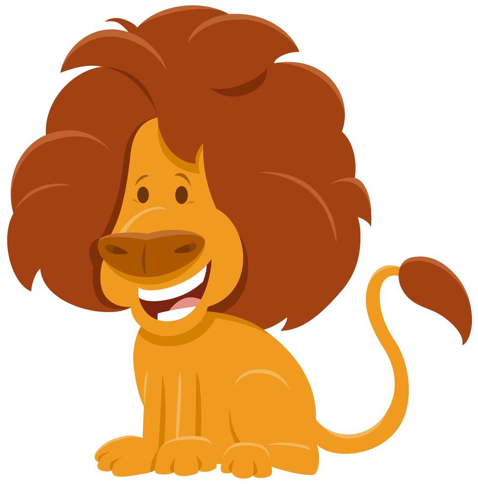 African lion cartoon wild animal character vector