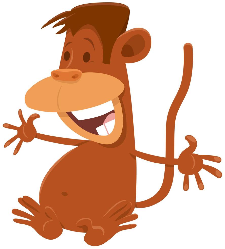 happy monkey comic animal cartoon character vector