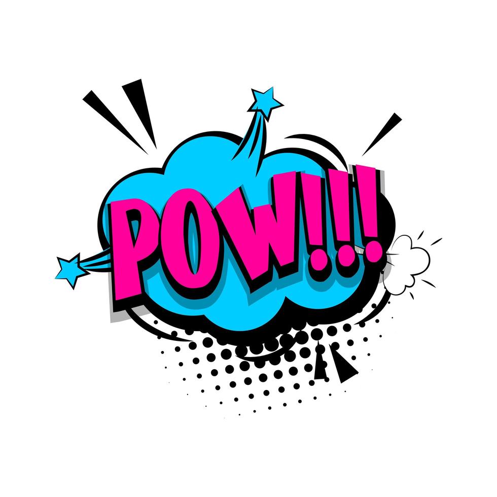 Lettering pow, bang. Comic text pop art vector