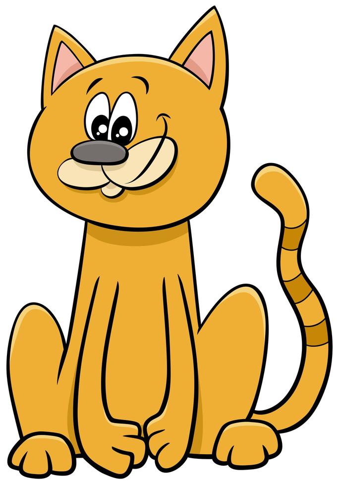 funny cat or kitten cartoon animal character vector