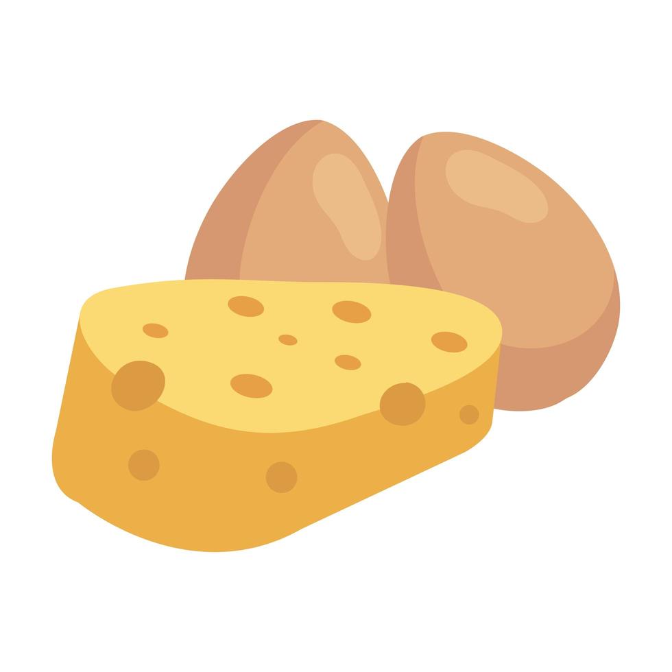 Isolated eggs and cheese vector design